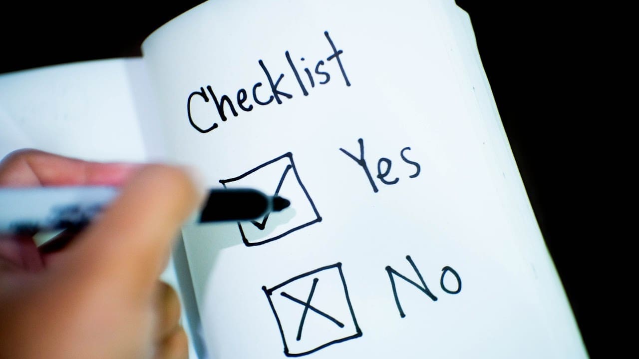 Checklist being checked off